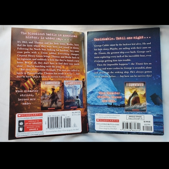 :5 Books I survived books Pompeii,  the titanic , 911 , Katrina. Gettysburg 1863 - Picture 5 of 10